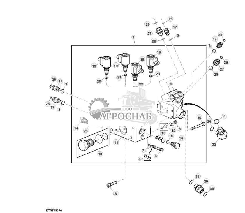 Клапан управления, мост MFWD, с TLS™ (652700 